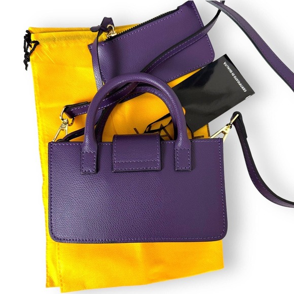 NWT Valentino Crossbody Bag Poppy Bonbonniere Micro Grained Purple Leather Purse - Picture 16 of 16